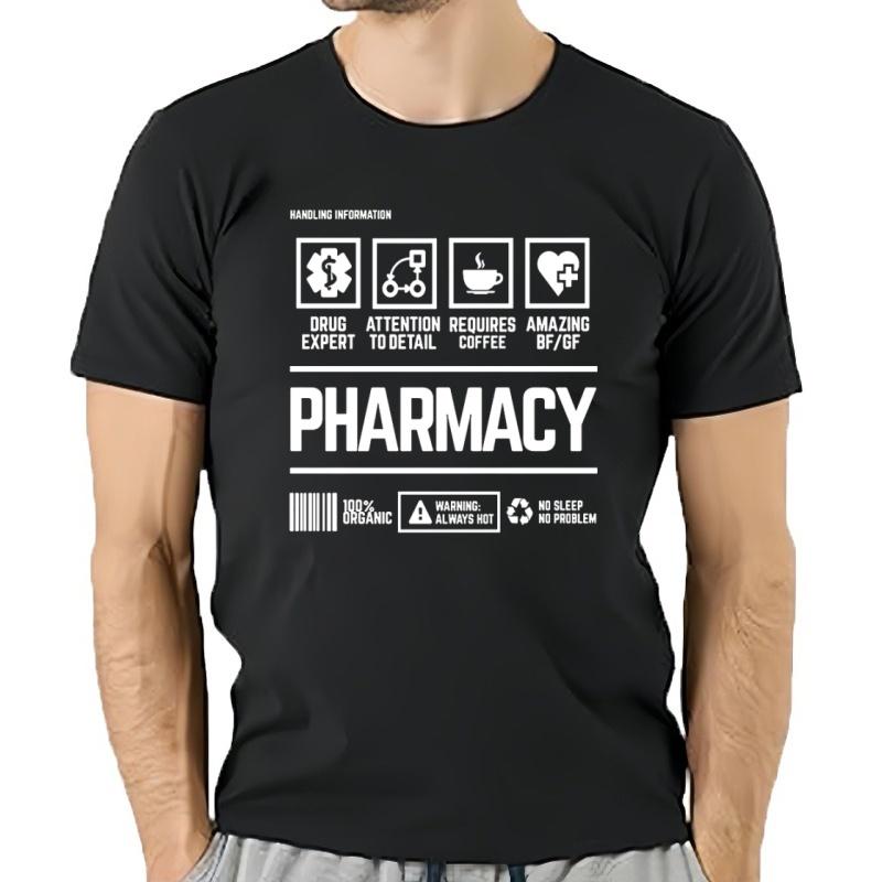 Camisetas Divertidas De La Escuela De FarmacéUtico Y Farmacia Para Hombres Ropa De Calle GráFica De AlgodóN Manga Co
