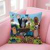 Cute Cartoon The LLittle Moles animation Cushion Cover Pillowcase Short Plush Invisible zipper Room Sofa Cushion Cover