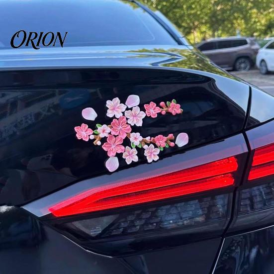Всепогодные автомобильные наклейки Наклейка с цветком персика, Смоляная цветочная наклейка для Авто Мотоцикла, Термостойкая Долговечная Наклейка Водонепроницаемый Клей Бампер