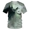 Summer Trend Fox Wolf Men's T-shirt 3D Digital Print Round Neck Loose Casual Short Sleeved Shirt T-Shirts Men’s
