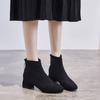 Fashion Elegant with Medium Heels Woman Short Shoes Square Toe Fleece-Lined Ankle Boots for Women Autumn Winter Booties Trend 2025 Boot