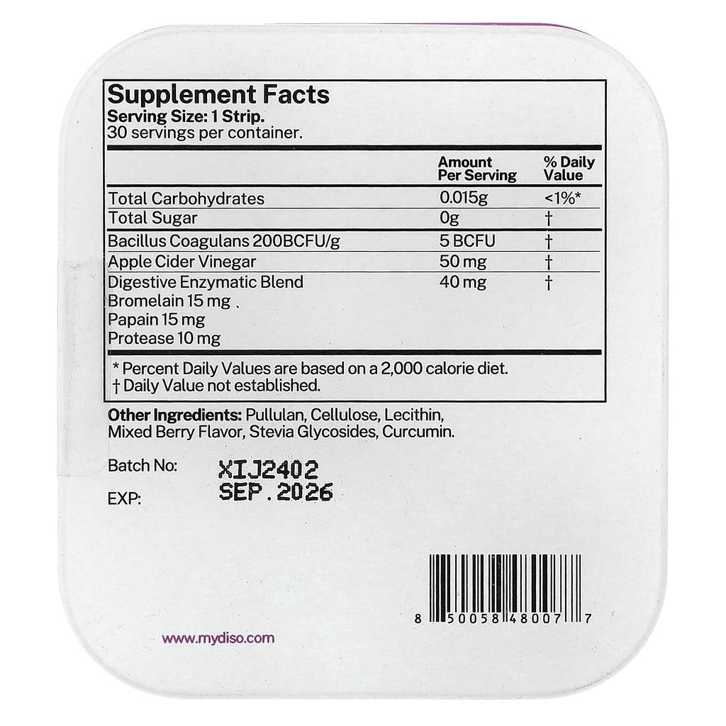 Diso, Biotic, Berry Blast, Oral Strips 30 Count