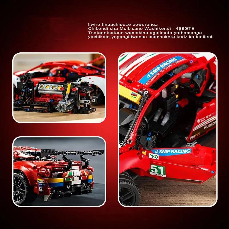 Technical Famous 488 City Racing Car Building Blocks MOC 42125 Bricks Super Sports Cars Model Boys Assembly Toys Kid Gifts