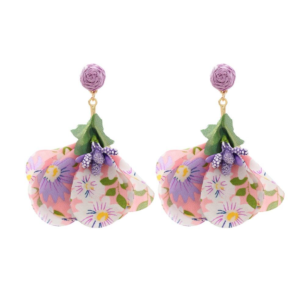 Sweet Flower Dangle Earrings Exaggerated Petals Stud Earrings Romantic Beach Earrings  Vacation