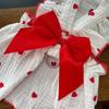 Cotton Summer Dog Princess Dress Bow Heart Puppy Clothing Fashion Cat Dog Costume  for Small Dogs