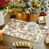 4pcs/6pcs Pack Christmas Vintage Watercolor Table Mats Suitable for Holiday Party, Banquet, Home Kitchen, Dining Room, Café - Placemats with Rectangul