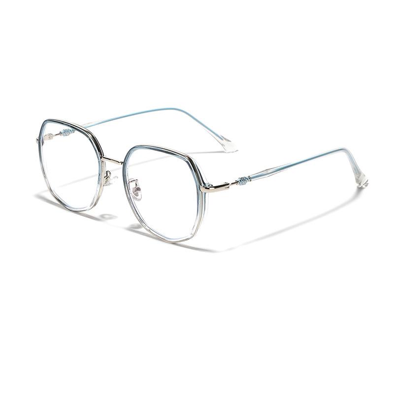 Glasses Square Rhombus Polygon Flat Glasses Women'S Literary Tr90 Frame Glasses Men