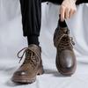 Высококачественные ботинки средней высоты на толстой подошве в английском стиле, модный бренд, мужские ботильоны на молнии, удобные кожаные ботинки