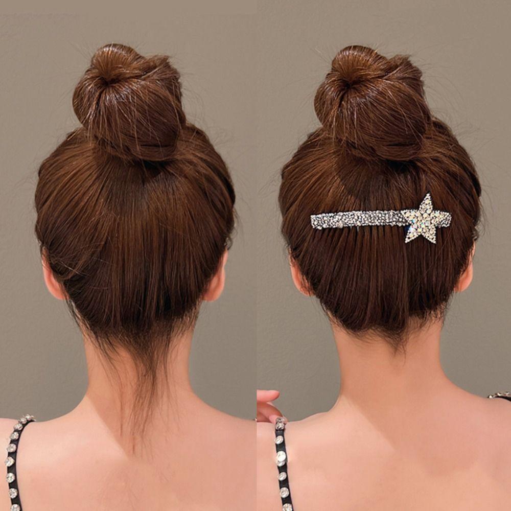 Acrylic Rhinestone Star Hair Comb Pentagram Star Extra Hair Holder  Daily