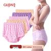 GUJIN Women's High-Waist Pure Cotton Plus Size Underwear 5-Pack