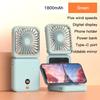 Мини-вентилятор 3-в-1, носимый на шее, ручной, со складным зеркалом и Power Bank, тихий, компактный и портативный для летних видов спорта