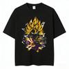 Футболка унисекс Dragon Ball Goku из чистого хлопка 2026 Лето Горячий Аниме Принт Американский Свободный Повседневный Родитель-Ребенок С коротким рукавом