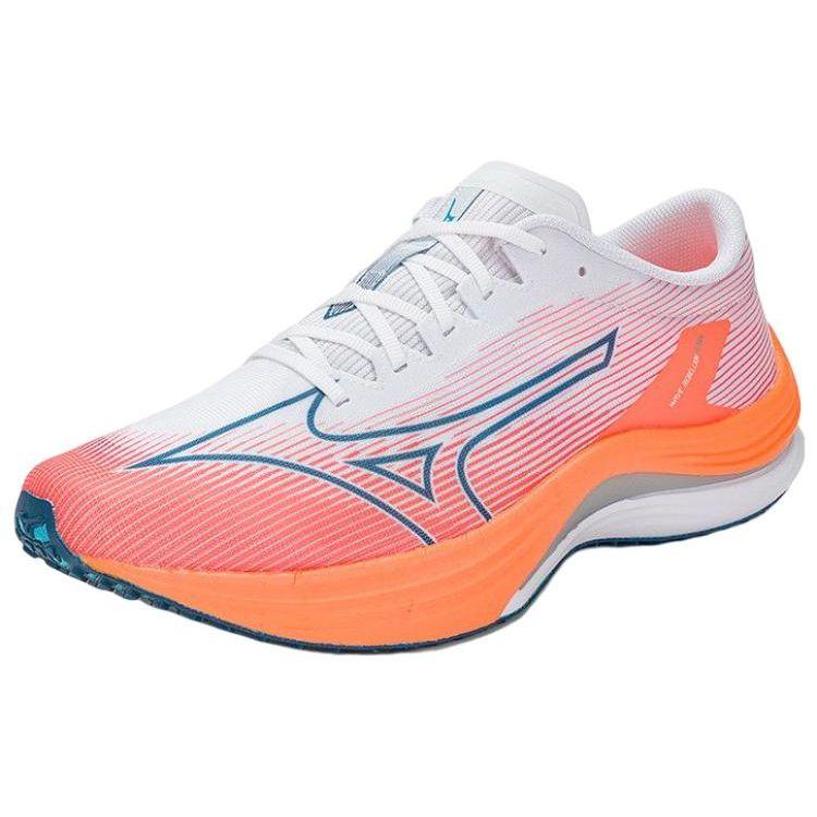 Mizuno Wave Rebellion Flash Light Orange Men Sneakers White Silver J1GC233501
