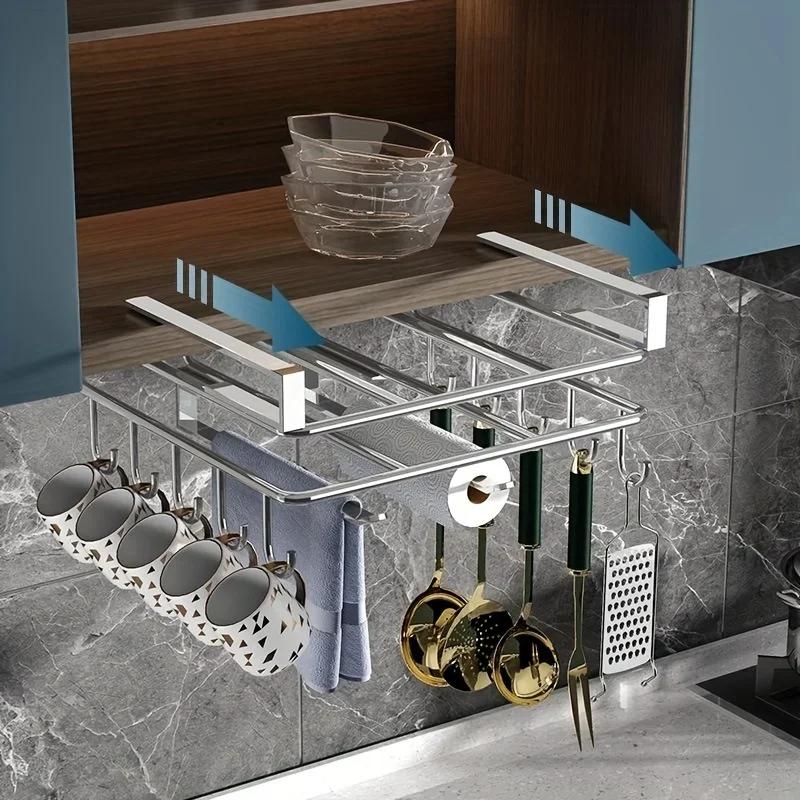Нержавеющая сталь кухонный подвесной шкафчик бумажное полотенце тряпки вешалка разделочная доска крышки кастрюль подвесной держатель кухонные принадлежности крючок