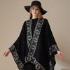 Winter Women'S Shawl Outer Decoration Solid Color Cape Scarf Thickened Cape To Keep Warm