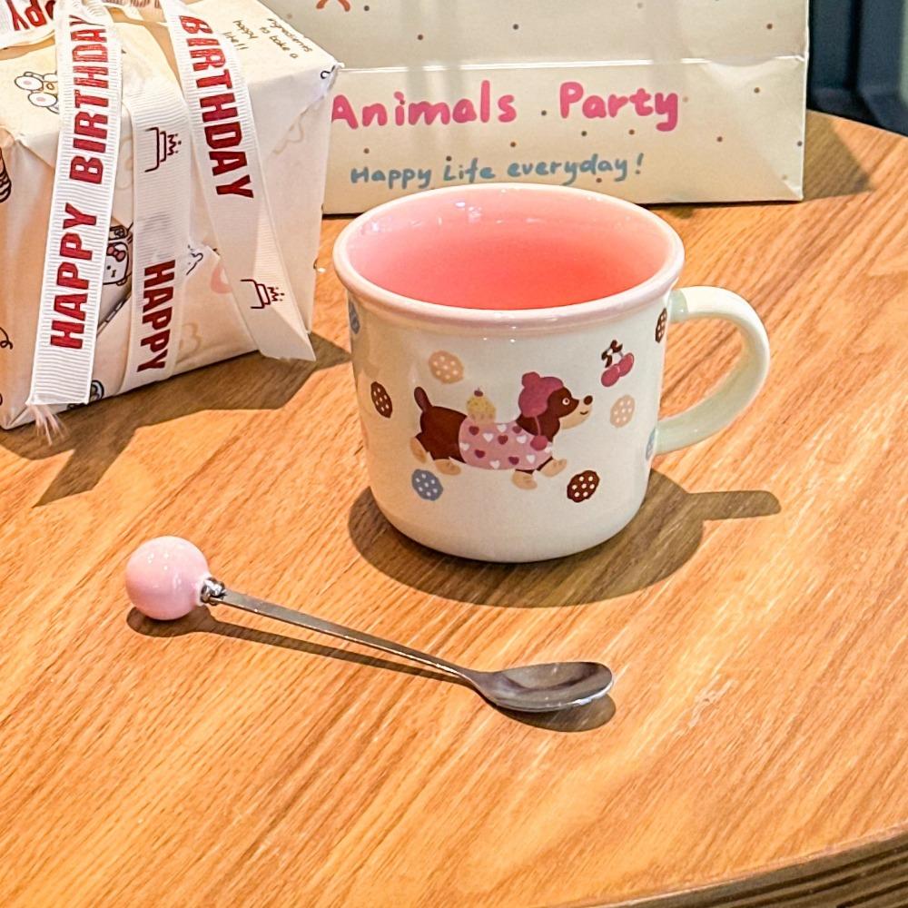 Birthday Gift, Practical Ceramic Mug for Girls, Cute Dachshund Dog Cup for Girlfriends, Children's Souvenir Gift Box.