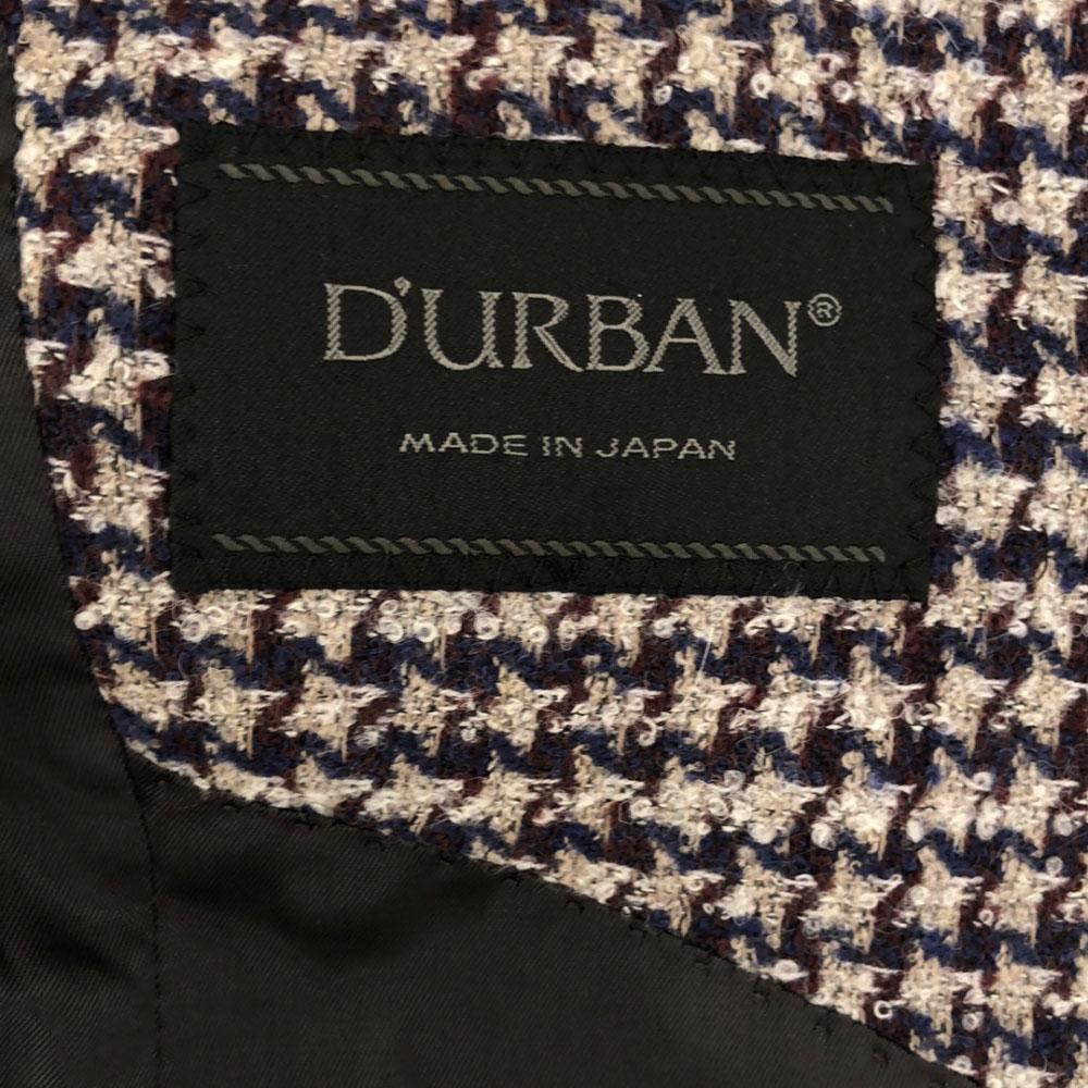 Durban Сделано в Японии Шерстяная смесь Гусиная лапка Приталенный пиджак Серый Мужской Б/У