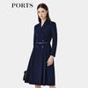 PORTS Women's Double-Breasted Belted Blazer Dress