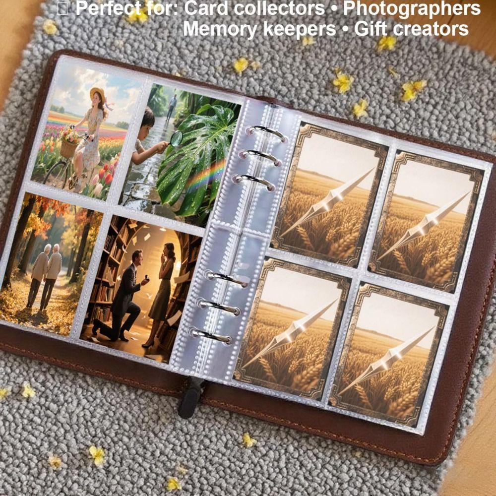 Multi-Pockets Photocard Binder 6 Ring Photo Album Page Binder Pages Inner Page