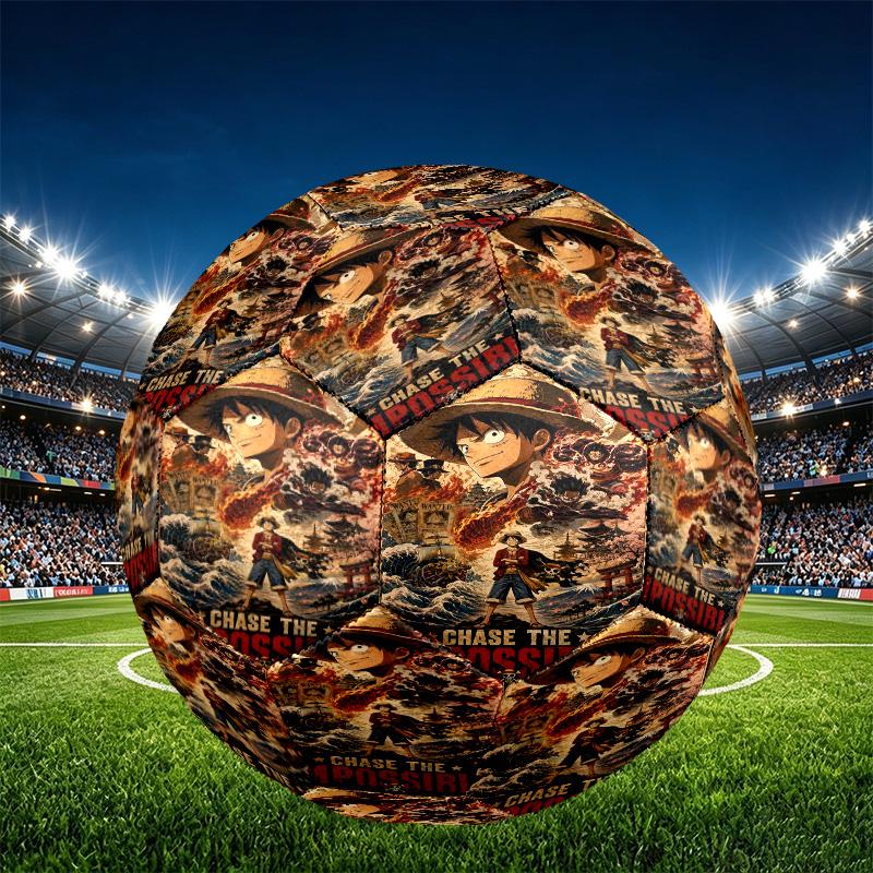 One Piece Print Size 5 Soccer Ball, PU Wear Resistant Football for Match Training and Daily Practice, Birthday Gift for Soccer Fans