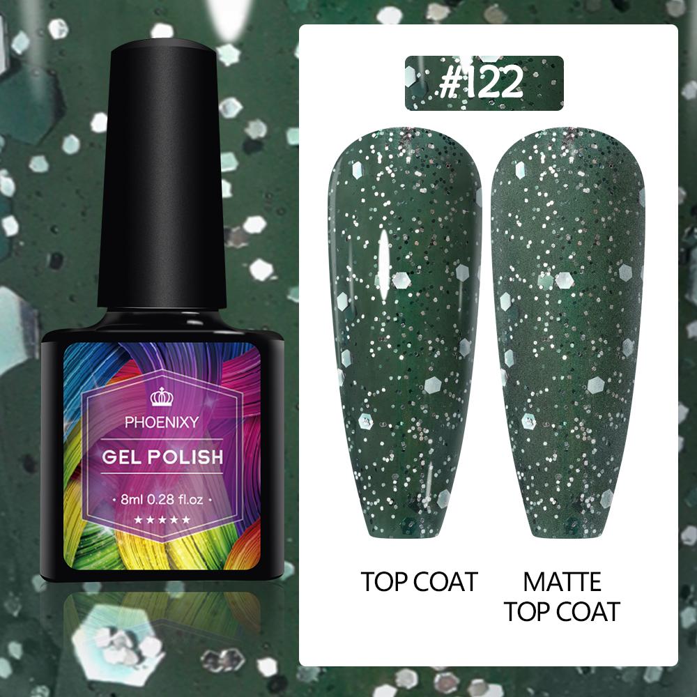 PHOENIXY 8 мл гель-лак для ногтей, полуперманентный гель, блестящий гель, отмачиваемый блестящий стартовый набор, маникюрный набор для маникюрного салона