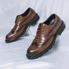 Классические фирменные мужские туфли-броги на шнуровке с массажной подошвой, мужские туфли-оксфорды, универсальные кожаные деловые туфли, бесплатная доставка