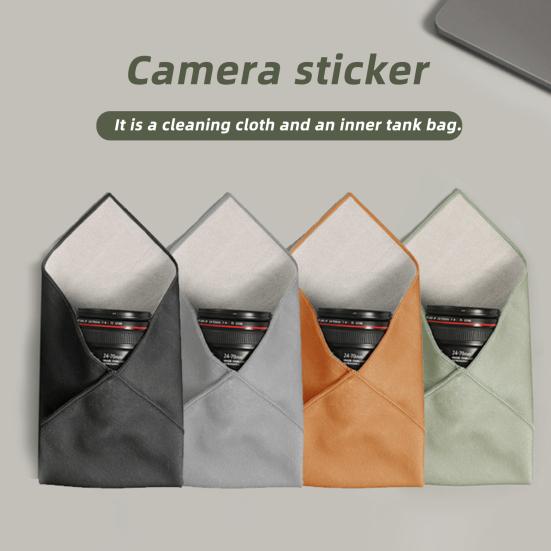 Self Adhesive Makeup Bag Portable Protective Cosmetic Pouch Smooth Wear Resistant Multipurpose Camera Lens Wrap Travel Organizer