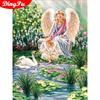 Алмазная картина Полный круглый Ангел Декор для украшения дома Аксессуары Мозаика Цветок Алмазное искусство