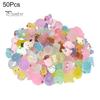 50/100 Pcs Mini Animal Figurines Glow-in-The-Dark Resin Ornaments Tiny Rabbits Dinosaurs Miniature Ornaments for Fairy Garden Micro Landscape Potted
