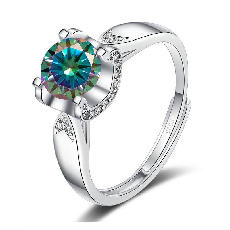 Bague Ringen Diamond-encrusted Dovetail Bull's Head Four Claws Mosanite Ring Female Simple Marriage Engagement 1or 2ct Carat Ring