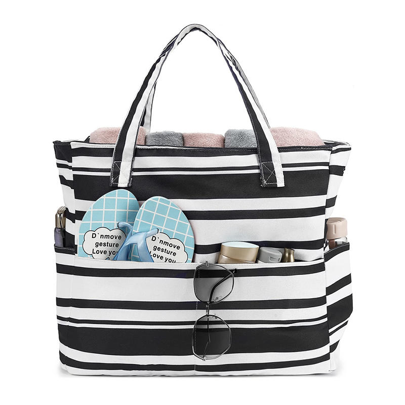 1 шт. Пляжная сумка-тоут Легкая Складная Многокарманная Дизайн с сумкой на молнии Идеально подходит для бассейна Путешествий Спортзала и Приключений на открытом воздухе Сумка