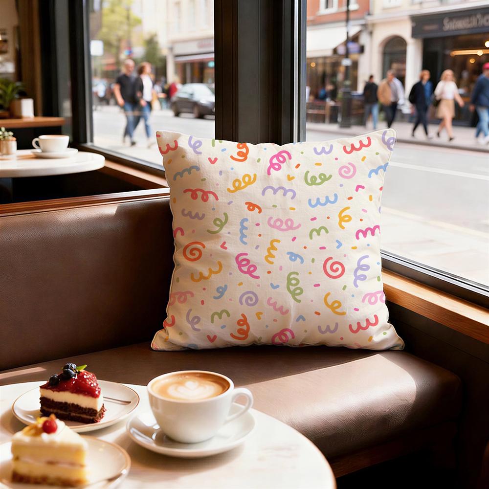 Cartoon style Pattern Cushion Cover Set of Decorative Short Plush Pillow Covers for Sofa Soft Cushion Case x cm