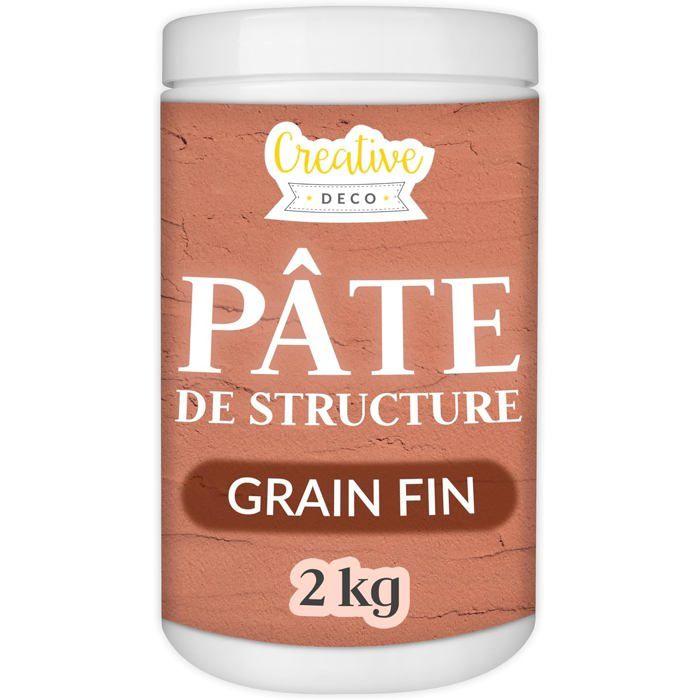 Pâte de Structure CREATIVE DECO | Grain Fin 2kg Rouge Brique | Pâte à Relief pour Peinture Acrylique | Pâte Texturée | Effet 3D