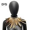 Faux Feather Scarf Faux Pearl Decor Soft Adjustable Lace-up Ribbon Retro Gothic Collar Cosplay Party Stage Performance Faux Feather Collar Dancer