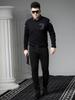 European-Style Fake Two-Piece Sweater for Men, 2025 Autumn and Winter New Trendy Brand Bear Print Round Neck Knitted Base Shirt for Men