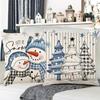 2Pcs Luxury Christmas Blue Cushion Cover Soft Snowman Pillow Shell  Pillow