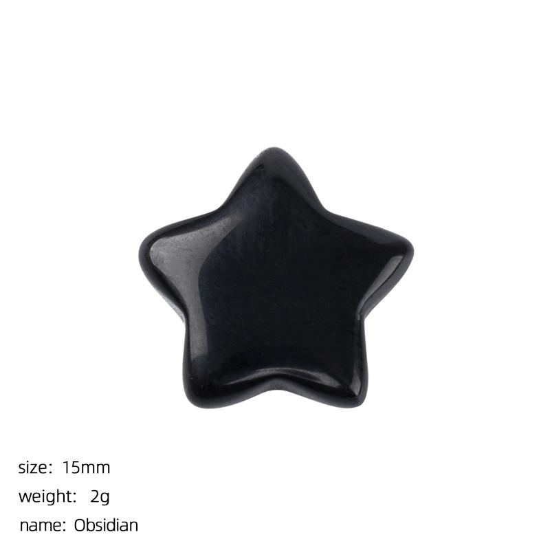 3Pcs Natural Stone Carved Five-pointed Star Figurine 15×15mm Polished Mini Crystal Star Ornament For Reiki Healing DIY Craft Jewelry Making