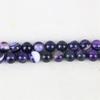 10mm Round Purple Stripe Agates Onyx Loose Beads Women Girls for Jewelry Making Design DIY Parts Accessories Natural Stone