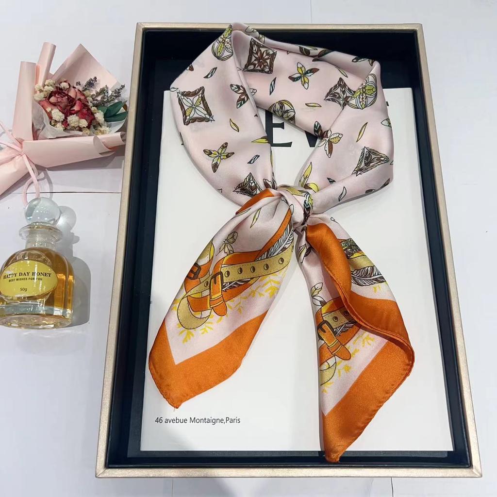 Шелковый шарф женский модный универсальный высокий смысл 70 квадратный шарф защита шеи шарф ретро шарф сумка