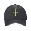 Испания Астурия Флаг Бейсболка Ретро Потертый Деним Крест Победы Snapback Кепка Мужская Женская Уличная Летняя Кепка Шляпа