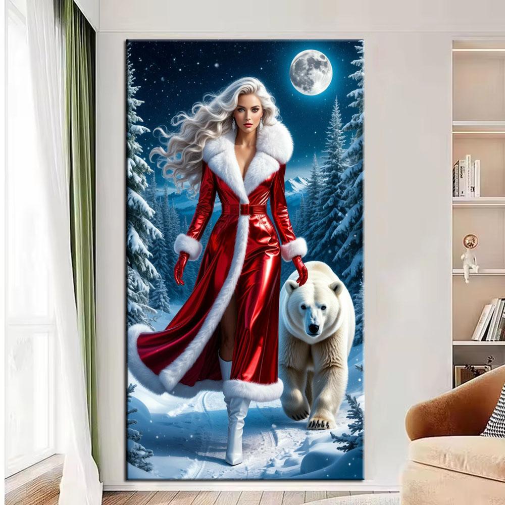 Большой размер Мозаика Сделай сам Полные наборы для рисования бриллиантами Искусство Красивая женщина Тигр Лев и Леопард Вышивка Крестиком Стразы