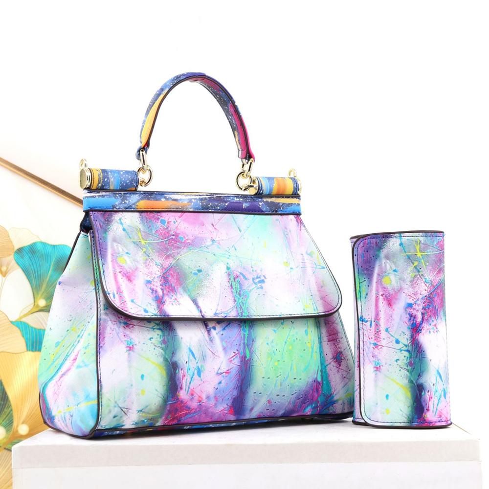 Женские сумки Кожа Винтаж Живопись Искусство Кошелек Сумки Девушка Сумка на плечо Кросс-боди Сумка-мессенджер Женские тоуты Стиль Braccialini