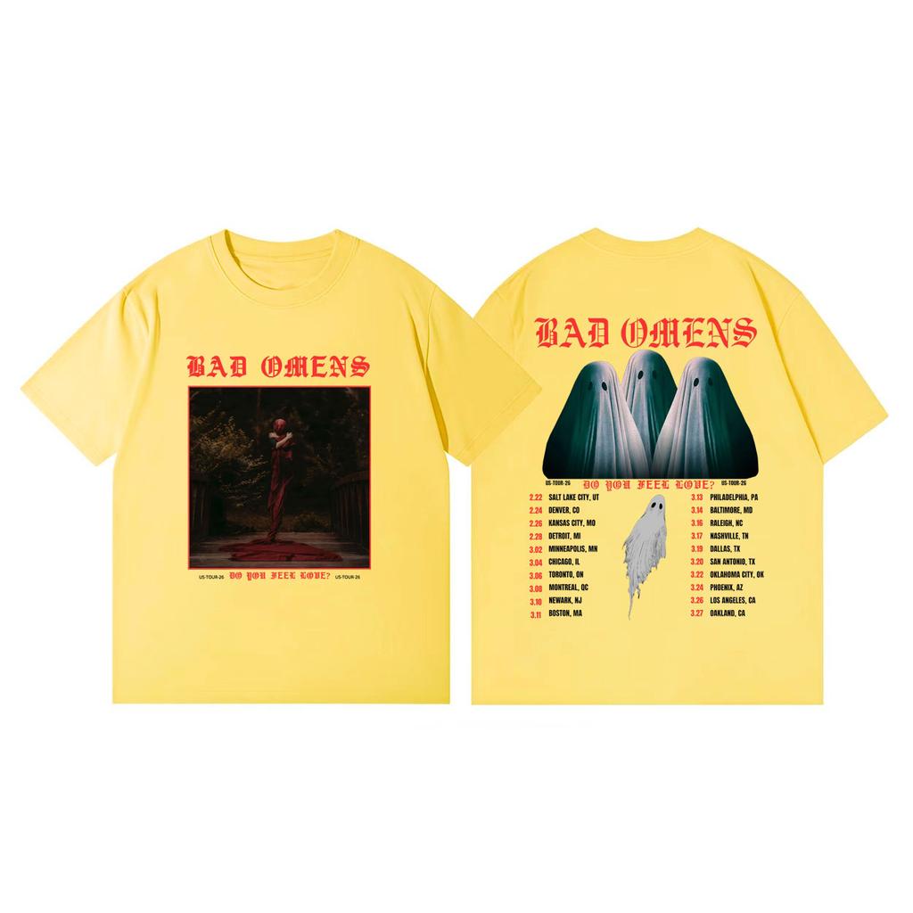 Bad Omens Do You Feel Love Tour 2026 Graphic T Shirts Gothic Vintage Short Sleeve T Shirt Men Women Fashion Casual Loose Tshirt