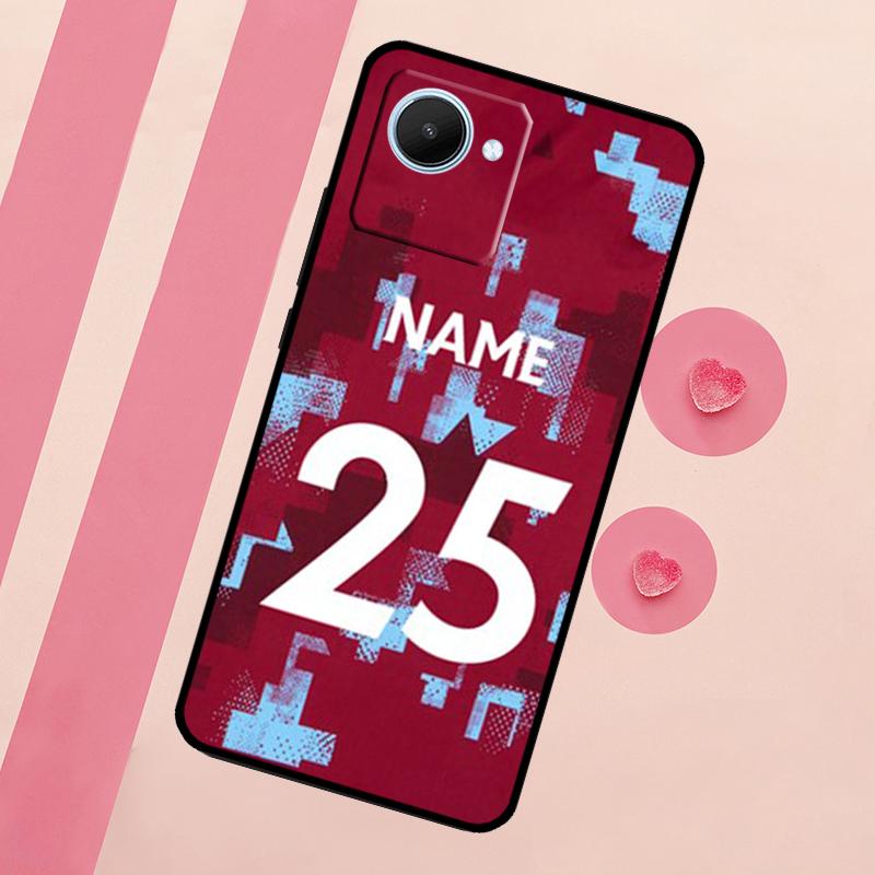 Персонализированный чехол с футбольным номером и именем для Realme GT Neo 5 3T 2T 9 11 10 Pro Plus C11 C15 C21Y C25S C30 C31 C33 C35 C53 C55