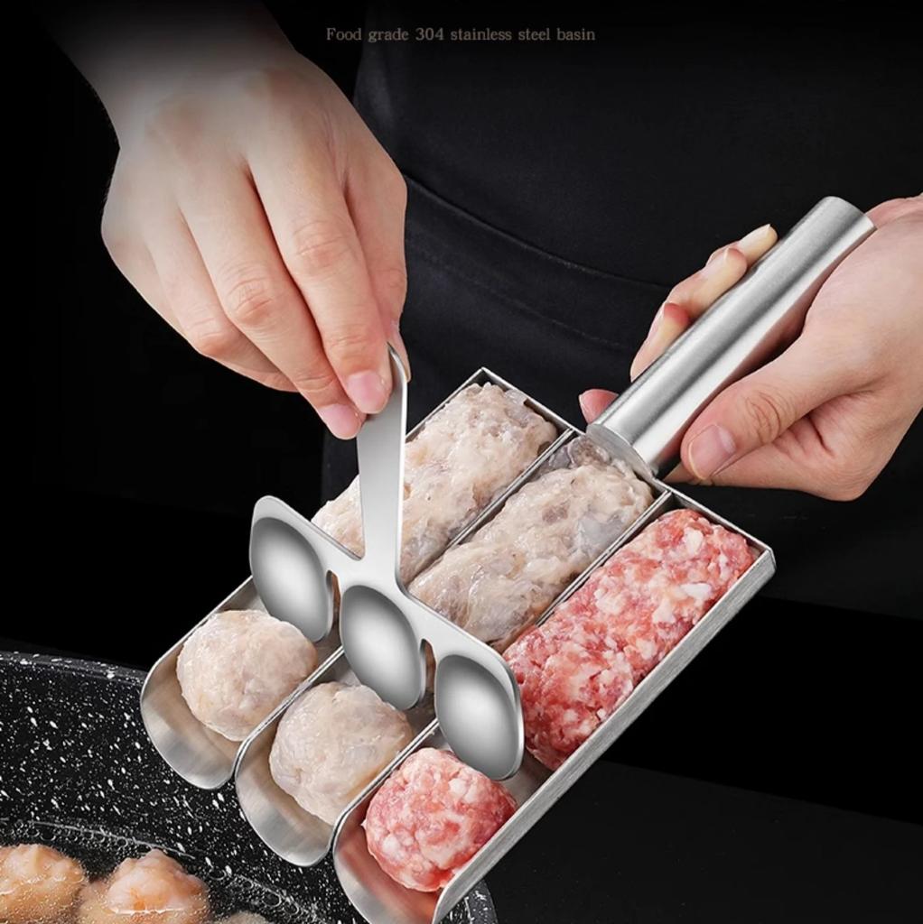Набор для приготовления фрикаделек с антипригарным покрытием Easy-Release - Ручная ложка для фрикаделек для легкого приготовления рыбных шариков - Идеальный кухонный инструмент для домашней готовки