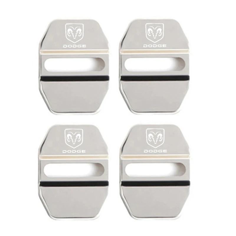 4pcs For Dodge Journey 2009-2016 Ram 2010-2019 Stainless Steel Car Door Lock Emblem Protective Case Cover Decoration Accessories T666