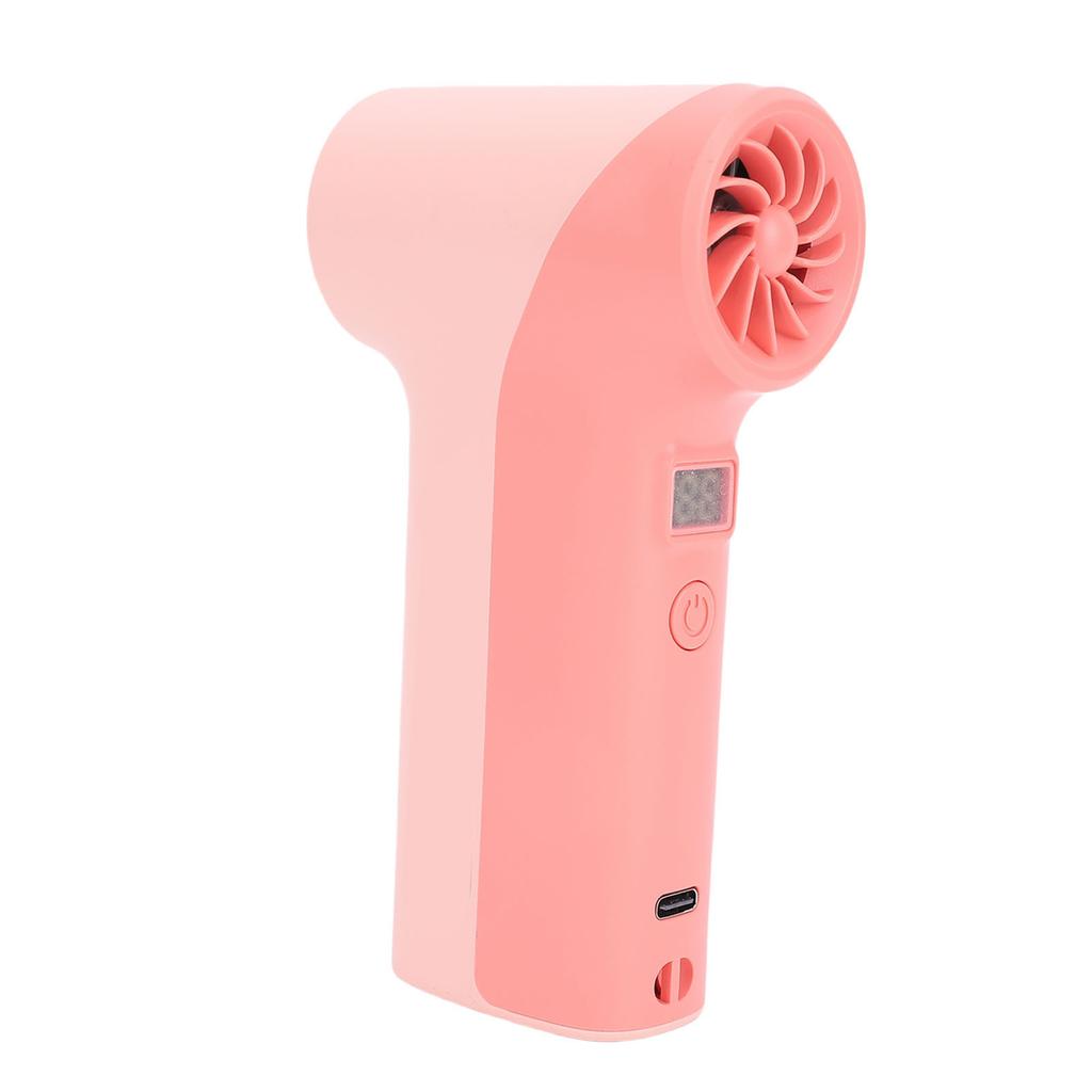 Handheld Turbo Fan 40000RPM High Speed 5 Gears Rechargeable Portable Handheld Fan with LED Light Roseate