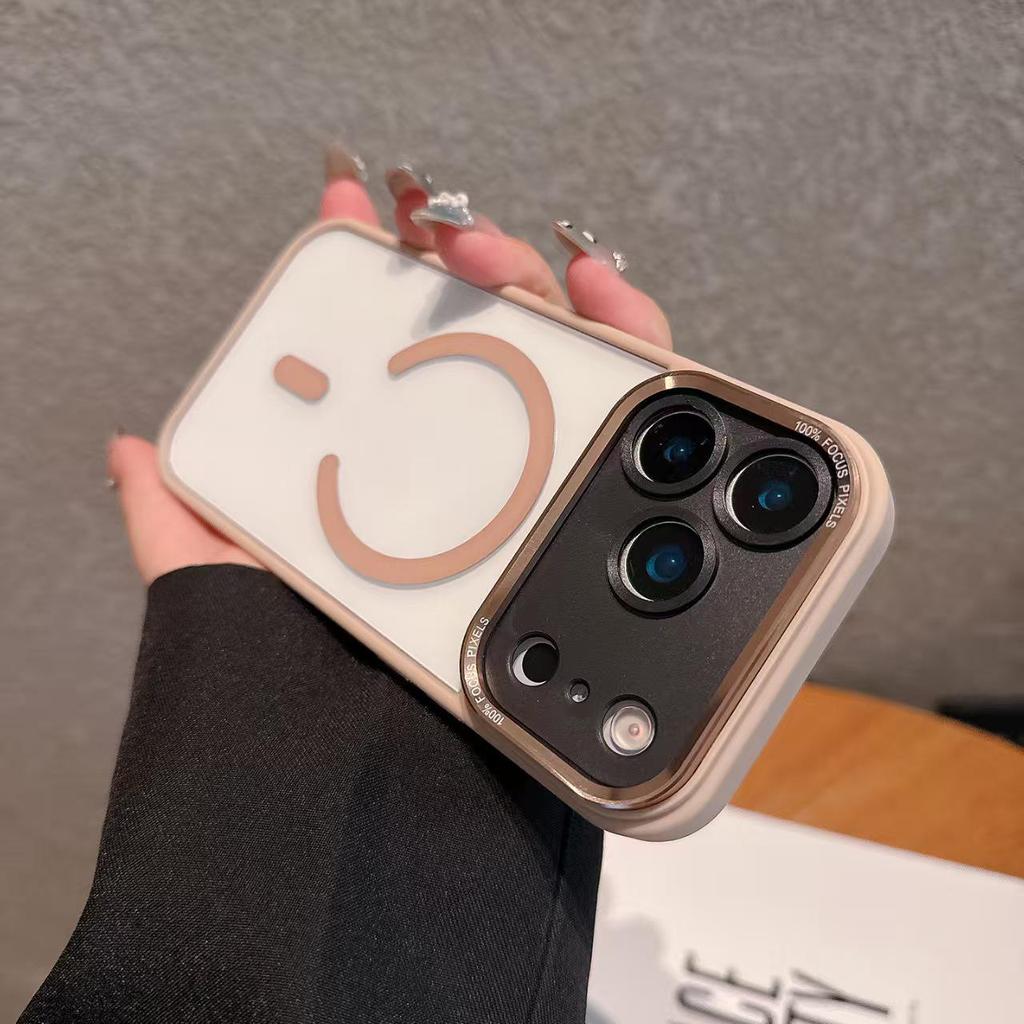 Магнитный чехол Cross-border для iPhone 17 Pro Max с полным покрытием, прозрачными мягкими краями и защитой от падений, подходит для моделей Apple 11-16.