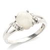 Silver Ring 'Goddess Opal' White Silver (rhodium) - 9x7 Mm