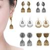 Винтажные серьги-подвески HuaTang из металла золотого и серебряного цвета для женщин, геометрические резные этнические серьги, индийские украшения